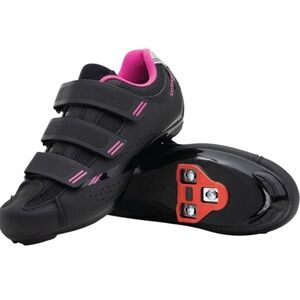 TOMMASO Women's Pista 100 Cycling Shoes in Black & Pink (8) (NWOT)
